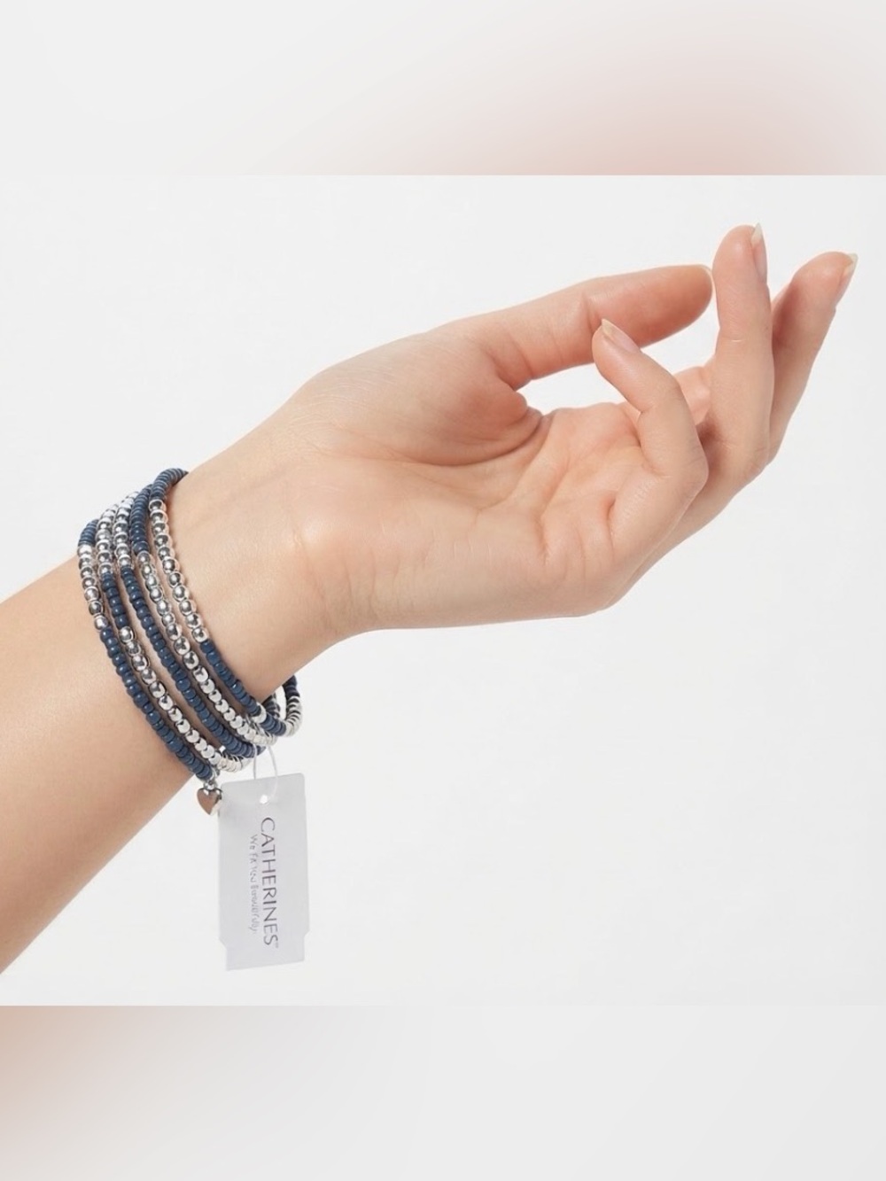 Catherines Navy and Silver Multi-Strand Wrap Bracelet